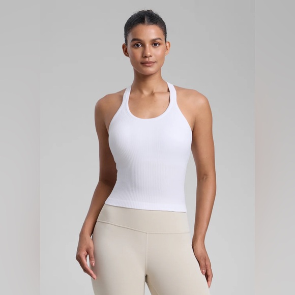 Seamless Racerback Built in Bra Ribbed Tank - Picture 1 of 7